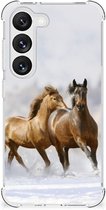 GSM Hoesje Geschikt voor Samsung Galaxy S23 Bumper Hoesje met transparante rand Paarden