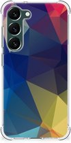 Telefoon Hoesje Geschikt voor Samsung Galaxy S23 Plus Hoesje maken met transparante rand Polygon Dark