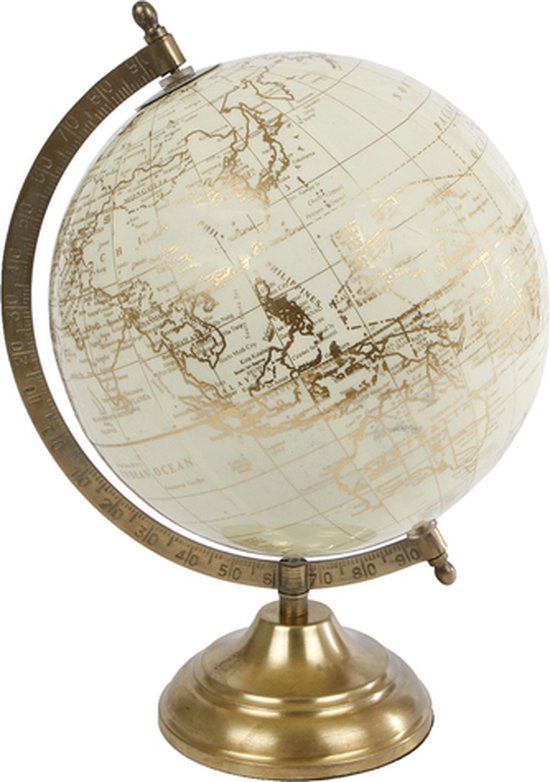 Globes décoratifs - Globe sur pied L Crème/doré 20x20x30cm