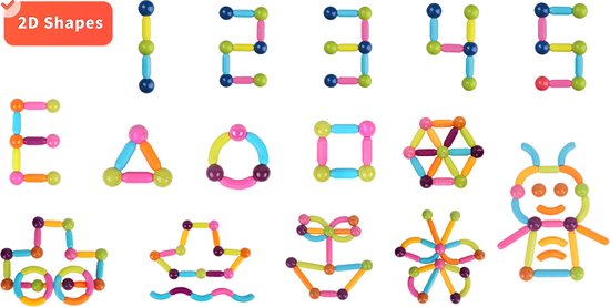 MAGNETISCHE UND STANGEN, 88 Stück magnetische Kugeln, Magnetbaustäbchen-Set, B EUR 33,90