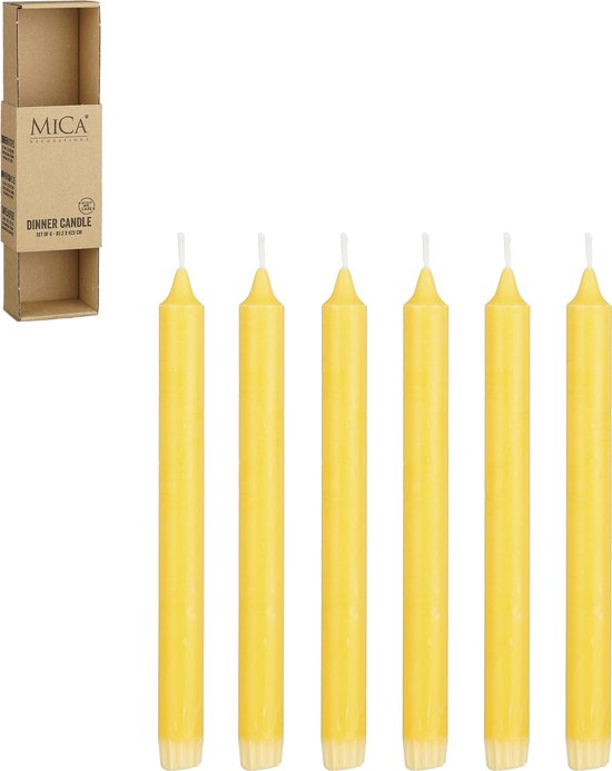 Mica Decorations Dinerkaars - Set van 6 - H25 cm - Geel