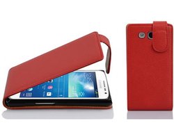 Cadorabo Hoesje geschikt voor Samsung Galaxy EXPRESS 2 in INFERNO ROOD - Beschermhoes in flip-design Case Cover van getextureerd imitatieleer