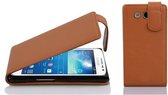 Cadorabo Hoesje geschikt voor Samsung Galaxy EXPRESS 2 in COGNAC BRUIN - Beschermhoes in flip-design Case Cover van getextureerd imitatieleer