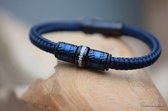 Urn-Crematie-as heren armband- Sieraad wordt voor u op maat gemaakt!- 6mm Sail Rope Marine Blauw heren armband met crematie-as verwerkt in bedel- Design rvs kralen-Herinneringsarmband-Assieraad-urn-rvs veilige kop/kom sluiting