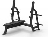 Evolve Fitness Prime Series - Olympic Flat Bench - 350kg max. belasting - gewichtsplaatshouders - corrosiebeschermende verf - 2 halterstanghouders bekleed met kunstof