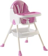 Bol.com Kinderstoel 3 in 1 - Baby Eetstoel - Inklapbare Eetstoel - Verstelbaar Baby Stoel - Kinderzetel - Uitneembaar lederen ku... aanbieding