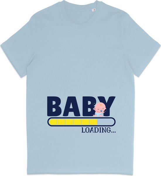 Aankomende Moeder T Shirt – Zwanger – Blauw - 3XL