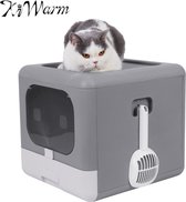 Bol.com Kiwarm Automatische Kattenbak - Zelfreinigende Kattenbak - Katten - Huisdieren - Anti-geur - Lade met schep aanbieding