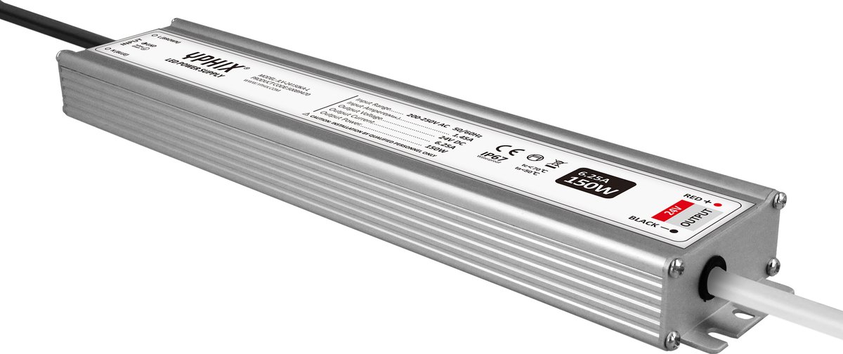 LED transformator 24V 6,25A Max. 150W IP67