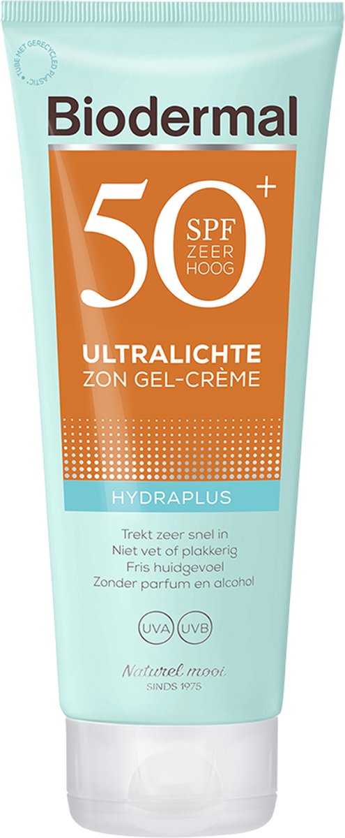 Goedkoopste Biodermal Hydraplus Ultralichte Zon Gel-Crème SPF 50 - Zonnebrand met Factor 50 - Zonnebrand met hyaluronzuur