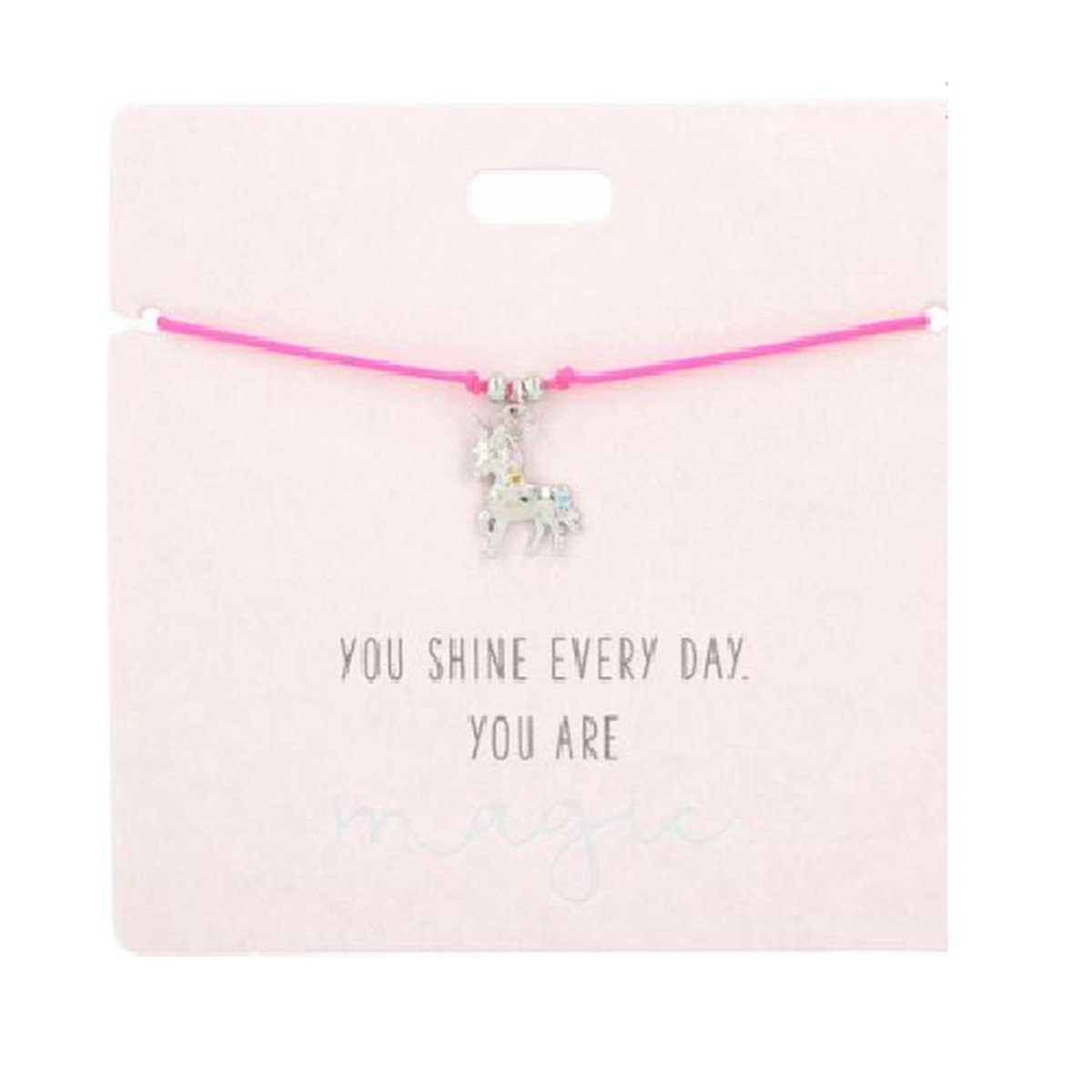 Armband met bedeltje van een Eenhoorn/Unicorn