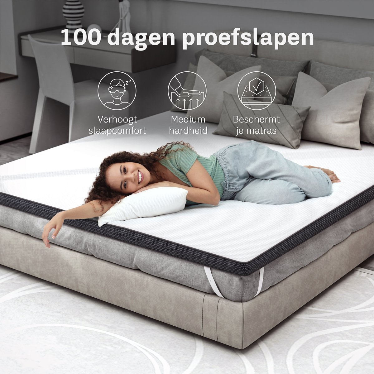CozySense® Topper Matras 160 x 200 cm Topdekmatras Matrastopper