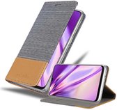 Cadorabo Hoesje voor Samsung Galaxy M21 / M30s in LICHTGRIJS BRUIN - Beschermhoes met magnetische sluiting, standfunctie en kaartvakje Book Case Cover Etui