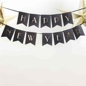 Partydeco - Banner Happy New Year Black gold