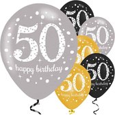 Ballon 50 jaar Sparkling Birthday | 6 stuks