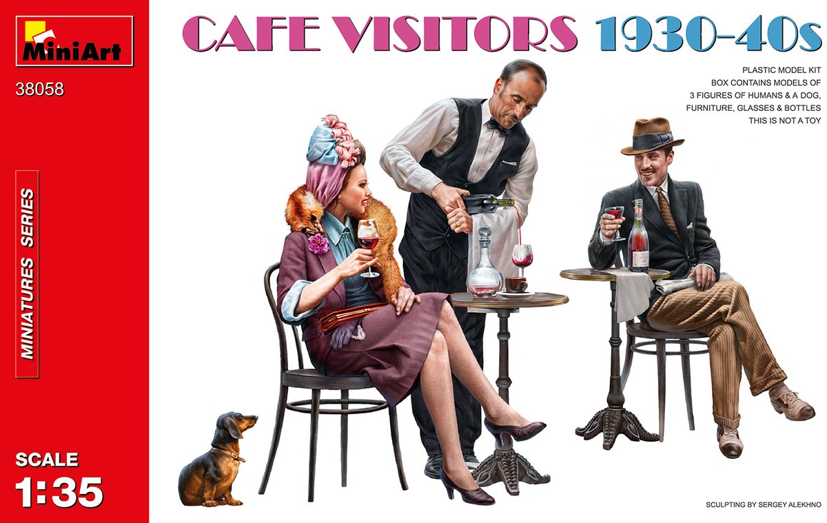 MiniArt Modelbouwpakket Militaire voertuigen - 38058 Cafe Visitors 1930-40s Plastic - 1:35 - Modelbouw