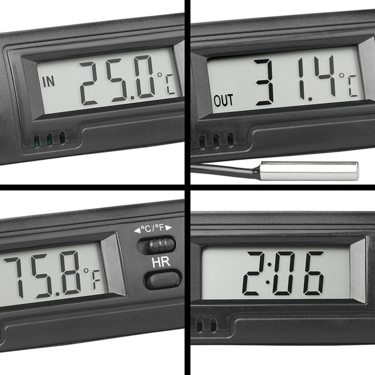Thermomètre de température de voiture intérieur / extérieur