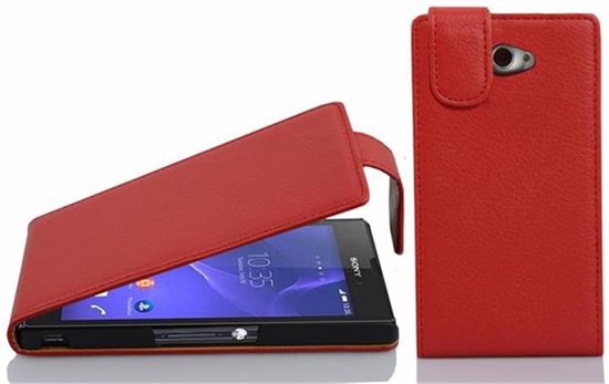 cadorabo Case works with Sony Xperia M2 / M2 Aqua in APPLE GREEN - Flip Style Case made of Structured Faux Leather - Wallet Etui Cover Pouch PU Leather Flip