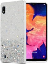 Cadorabo Hoesje geschikt voor Samsung Galaxy A10 / M10 in Transparant met Glitter - Beschermhoes van flexibel TPU silicone met fonkelende glitters Case Cover Etui