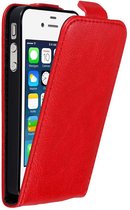Cadorabo Hoesje geschikt voor Apple iPhone 4 / 4S in APPEL ROOD - Beschermhoes in flip design Case Cover met magnetische sluiting