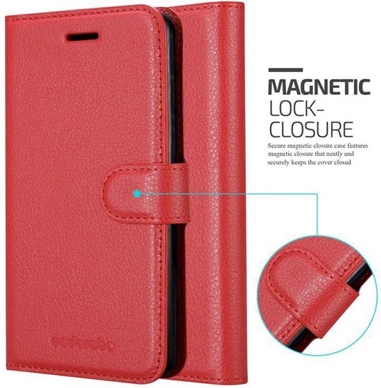 Étui Cadorabo pour Samsung Galaxy A80 / A90 4G en ROUGE CARMINE - Housse de protection avec fermeture magnétique, fonction support et poche pour cartes Book Case Cover Etui