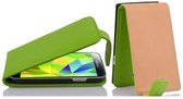 Cadorabo Hoesje geschikt voor Samsung Galaxy S5 MINI / S5 MINI DUOS in APPEL GROEN - Beschermhoes in flip-design Case Cover van getextureerd imitatieleer