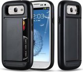 Cadorabo Hoesje geschikt voor Samsung Galaxy S3 / S3 NEO in PANTSER ZWART - Outdoor Hybrid Hard Case Cover Beschermhoes met Kaartvak in Heavy Duty Design
