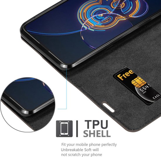 Coque Cadorabo pour Asus ZenFone 8 FLIP COFFEE BROWN - Pochette de protection à fermeture aimantée
