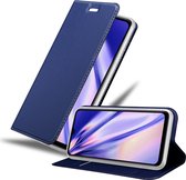 Cadorabo Hoesje geschikt voor Samsung Galaxy M33 5G in CLASSY DONKER BLAUW - Beschermhoes met magnetische sluiting, standfunctie en kaartvakje Book Case Cover Etui