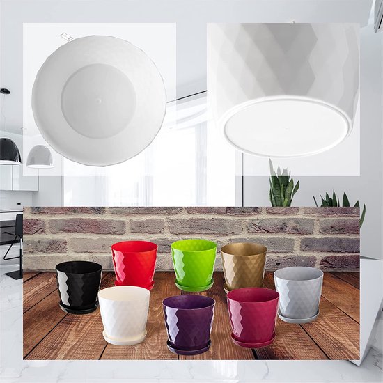 KADAX Kunststof Bloempot – Glanzend Cilindrisch, 12,7 Cm, In 13 Kleuren (zilver) – Binnen En Buiten