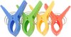 Grote knijpers - 8x stuks - gekleurd - 12 cm - plastic - XL - handdoeken/badlakens knijpers