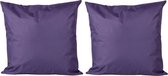 2x Bank/sier kussens voor binnen en buiten in de kleur paars 45 x 45 cm - Tuin/huis kussens