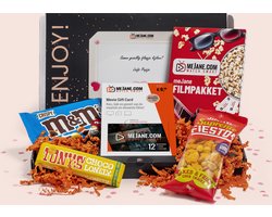 Filmpakket Valentijn - mooie filmbox mét persoonlijk bericht - Tony's Chocolonely - Jimmy's Popcorn - Fiesto's - M&Ms - film cadeaukaart voor 1-2 topfilms - Thuis bioscoop pakket - meJane.com - Valentijnsdag - Valentijn cadeautje voor hem of haar