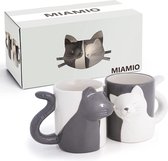 MIAMIO - Kissing Cat Mugs Set Tasses à café, Couple d'amoureux des Cat