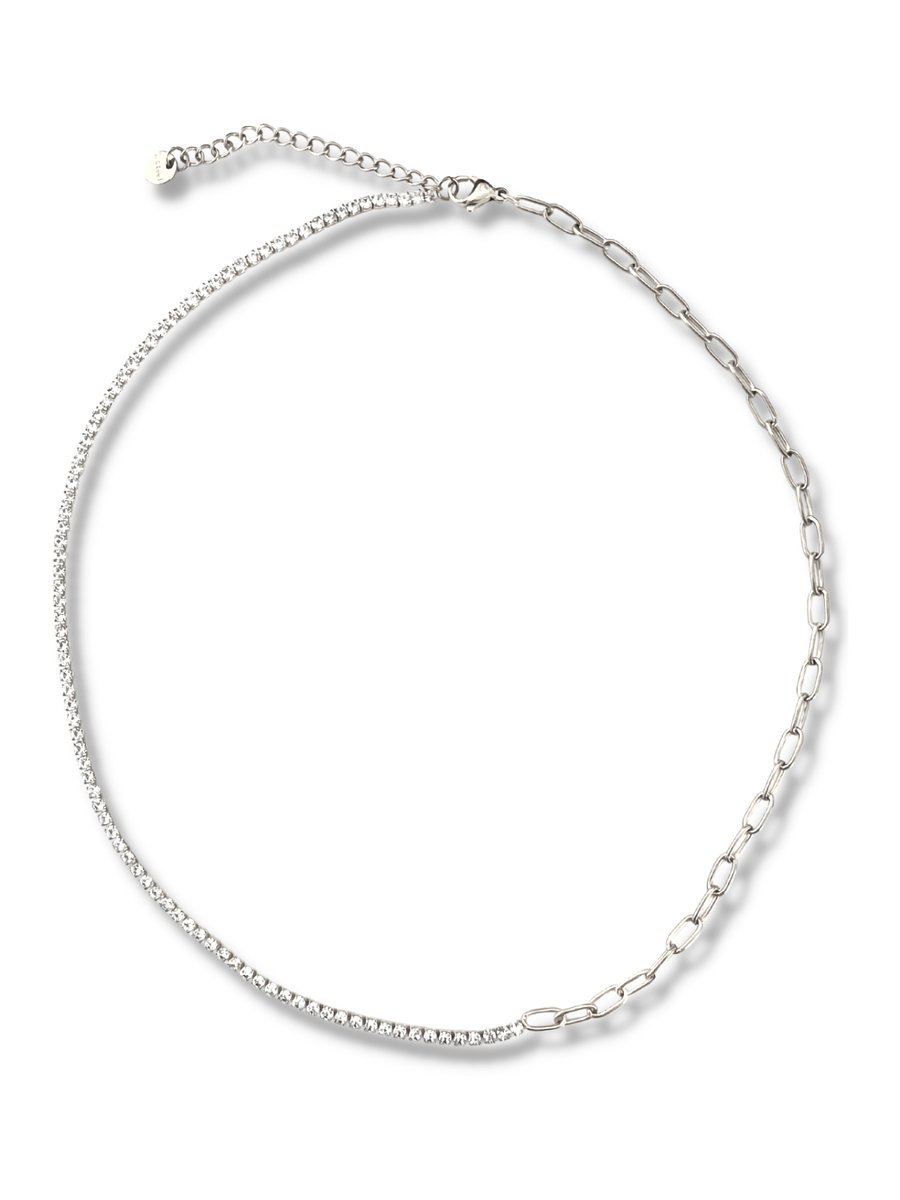 Zatthu Jewelry - N22FW565 - Jozi fijne stainless steel ketting met zirkonia