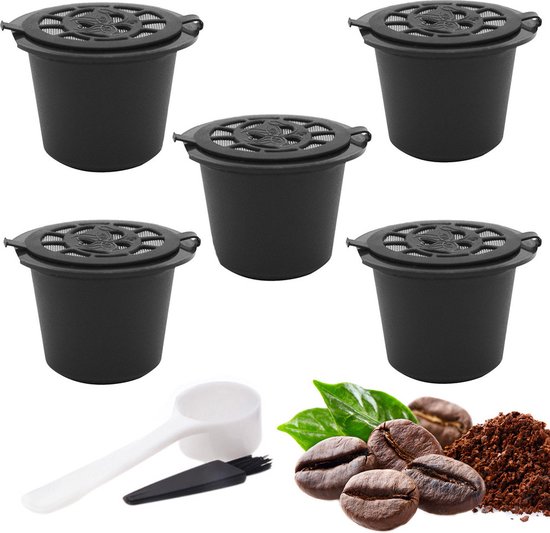 Hervulbare Nespresso Koffie Cups - Koffie Cups Capsules - Navulbare Koffiecapsules machines - Herbruikbare Koffiecups - Milieubewust - Kostenbesparend - GRATIS Schepje & Reinigingskwastje