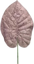Kunstbloemen En Overige - Velvet Philo Leaf Wine Red 70cm