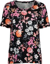 Blue Seven shirt dames - KM - zwart/roze/grijs bloem print - 105743 - maat 42
