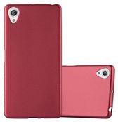 Coque Cadorabo pour Sony Xperia X en ROUGE MÉTALLIQUE - Coque de protection en silicone TPU souple