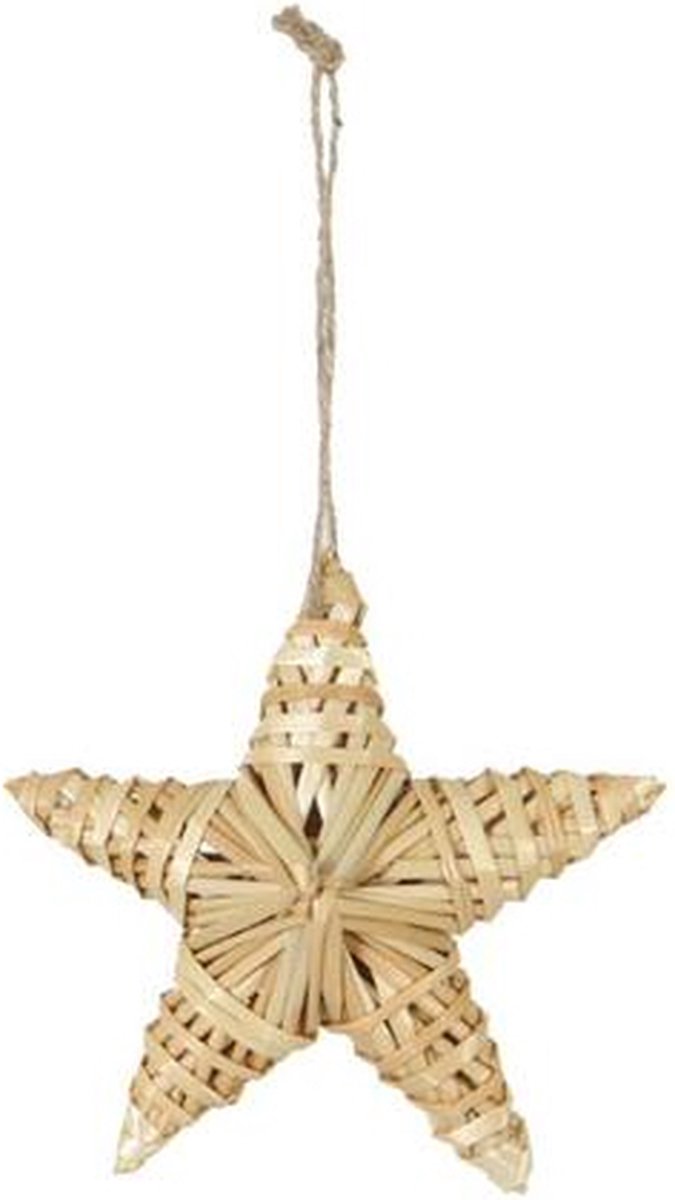 Kerstboom Versiering - Hanger Star Grass 15x6x15cm Natural
