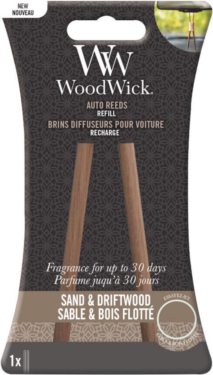 Woodwick Auto Reed Refill Sand & Driftwood - Set van 3
