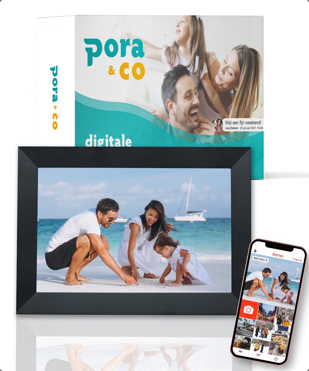 Digitale Fotolijst 15.6 inch full hd - VADERDAG - Digitale Fotokader met frameo app - 32GB - IPS Touchscreen
