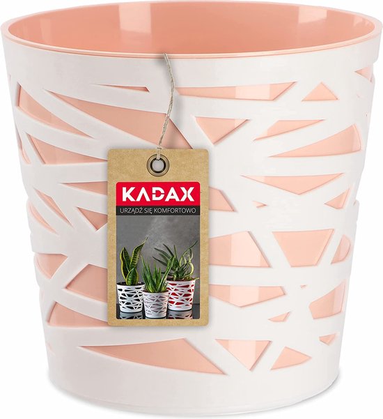 KADAX Pot de Fleur Pot Décoratif Rond en Plastique Pot Décoratif Pot de Fleurs pour Plantes de Balcon Pot de Fleur d'intérieur Pot de Fleur Léger Pot de Fleur Moderne (17 cm, Couleurs Pêche)