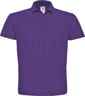 Paarse B&C polo met korte mouwen, opstaande kraag en knoopjes.