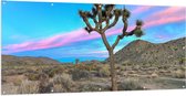 Tuinposter – Landschap met Prachtig Roze en Blauw Gekleurde Lucht - 200x100 cm Foto op Tuinposter (wanddecoratie voor buiten en binnen)
