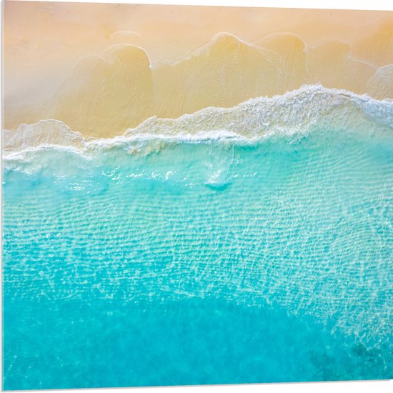 Acrylglas - Golven van een Heldere Zee in de Zomer - 80x80 cm Foto op Acrylglas (Wanddecoratie op Acrylaat)