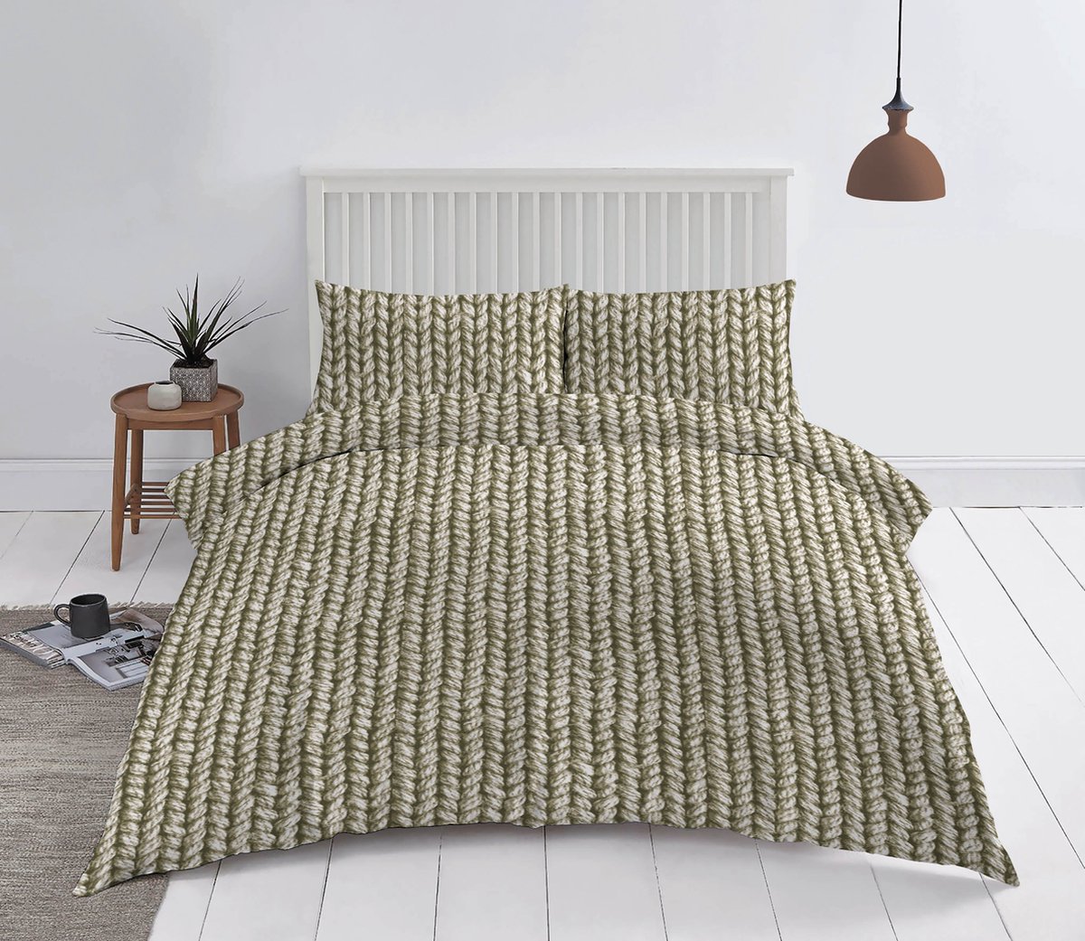 Zydante Dekbedovertrek - Cotton Rich Collection - Katoen – Zacht en Comfortabel - Kabel - Zand / 240x200
