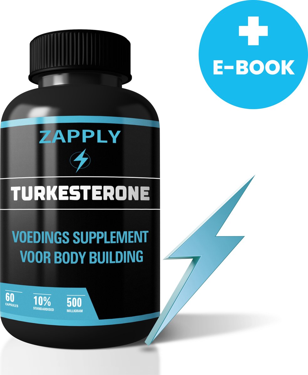 Zapply - Turkesterone 500 MG (Puur) - TURK PRO 60 capsules - Testosteron booster - Muscle builder - Afslankpillen - Incl. E-book