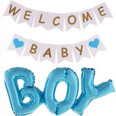 Baby Boy 2-delige decoratie set - babyshower - genderreveal - boy - ballon - slinger - zwanger - geboorte - baby
