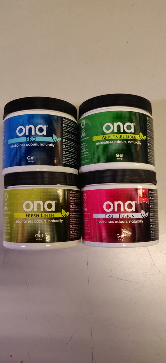 ONA Gel Set - 4 x 400 Gram - Luchtverfrisser - Geurneutralisator - Vernietiger van geuren